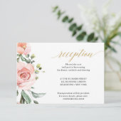 Boho Blush Roze Bloemen Rozen Goud Geometrisch Informatiekaartje (Staand voorkant)