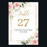 Boho Blush roze bloemeneucalyptus goud Kaart<br><div class="desc">Verras gasten voor uw bruiloft met dit charmante ontwerp voor tafelnummers met deze schattige waterverf Waterverf handgeschilderde bloesems rozen pioenrozen gemengd salie eucalyptus groen en gecombineerd modern schrift belettering. Show ze dat ze uw speciale aandacht en geef ze een onvergetelijke feestmomenten. Aarzel niet om contact met mij op te nemen...</div>