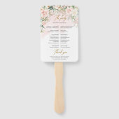 Boho Blush roze bloemeneucalyptus gouden programma Handwaaier (Achterkant)