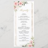 Boho Blush roze bloemeneucalyptus gouden programma Programmakaart (Achterkant)