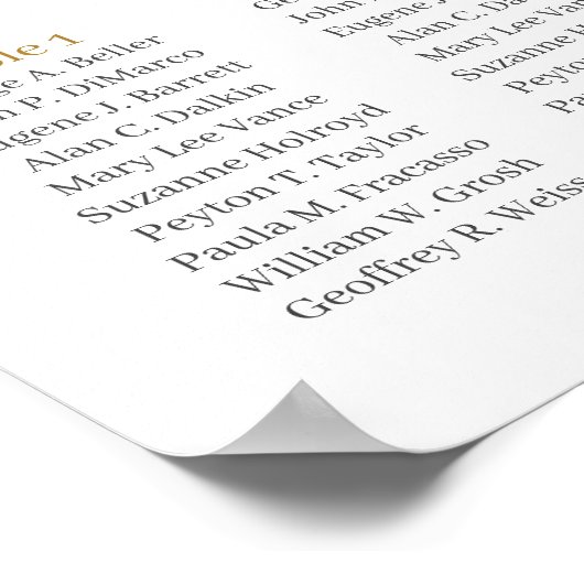 Boho blush roze bloemengoud 15 tafels zitplaatsen poster (Hoek)