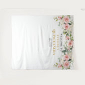 Boho Blush roze bloemengouden tiara salie Quincean Wandkleed (Voorkant (horizontaal))