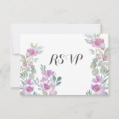 Boho Blush Roze Bloemige Eucalyptus Trouw RSVP (Voorkant)