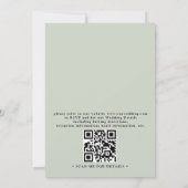 Boho Blush Roze Bloemige Groene QR Code Huwelijk Kaart (Achterkant)