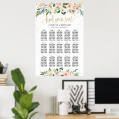 Boho blush roze bruinrode bruiloft-setiket poster (Thuiskantoor)