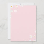 Boho Blush Roze Daisy 1e Verjaardag Uitnodiging (Achterkant)