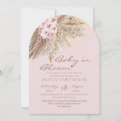 Boho Blush Roze Elegant Bloemen Baby shower Kaart (Voorkant)