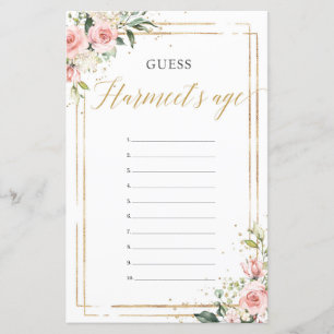 Boho blush roze floral gold