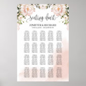 Boho blush roze floral gold bruiloft Seating chart Poster (Voorkant)