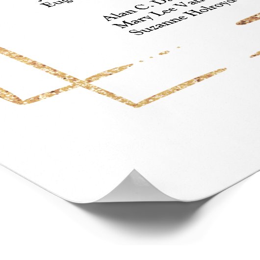 Boho blush roze floral gold bruiloft Seating chart Poster (Hoek)