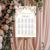 Boho blush roze floral gold bruiloft Seating chart Poster