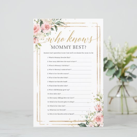 Boho blush roze floral gold die mama het beste ken (Staand voorkant)