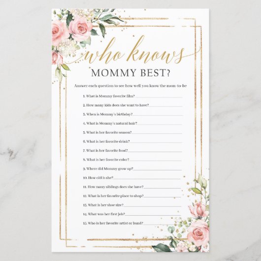 Boho blush roze floral gold die mama het beste ken (Voorkant)