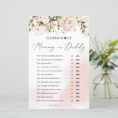 Boho blush roze floral gold mummy or papa game (Staand voorkant)