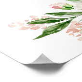 Boho blush roze floral gold sparkeringen welkomstb poster (Hoek)