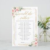 Boho blush roze floral gold wil ze vrij spel (Staand voorkant)