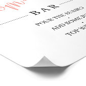 Boho blush roze floral green mamma-osa bar sign poster (Hoek)