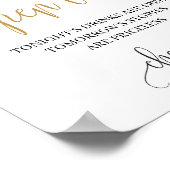 Boho blush roze florale gouden bruiloft open bar b poster (Hoek)