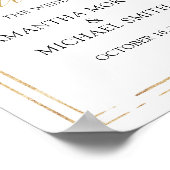 Boho blush roze florale gouden bruiloft poster (Hoek)