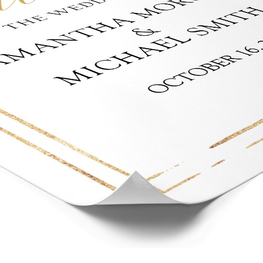 Boho blush roze florale gouden bruiloft poster (Hoek)