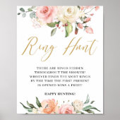 Boho Blush roze florale gouring jachtwedstrijd Poster (Voorkant)