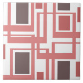 Boho Blush Roze Geometric Squares Keramische tegel Tegeltje (Voorkant)