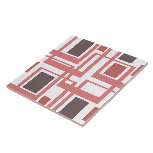 Boho Blush Roze Geometric Squares Keramische tegel Tegeltje (Zijkant)
