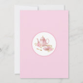 Boho Blush Roze Goud Baby shower Tea Party Kaart (Achterkant)