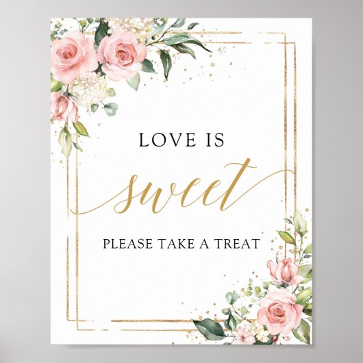 Boho Blush Roze Goud Geometrische Liefde Is Zoet T Poster (Voorkant)