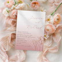 Boho Blush Roze Goud Wilde Bloem Bruiloft