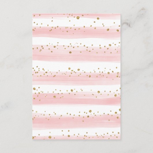 Boho Blush Roze Gouden Bloem Boeken voor Baby Girl Informatiekaartje (Achterkant)