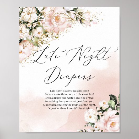 Boho blush roze gouden late avond-diaapentaart poster (Voorkant)
