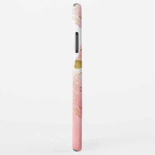 Boho Blush Roze & Gouden Veren Ombre Gepersonalise Case-Mate iPhone Case (Achterkant/rechts)