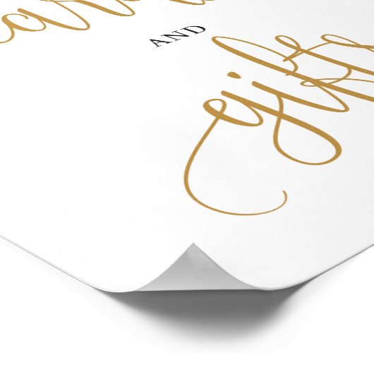 Boho blush roze goudkaarten en cadeaubord poster (Hoek)