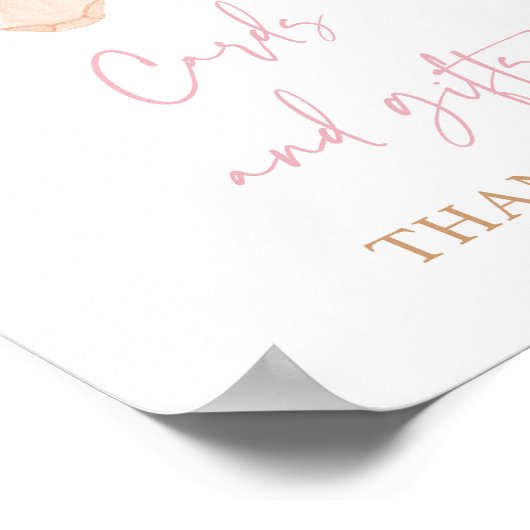 Boho Blush Roze Kaarten & Geschenken Baby shower S Poster (Hoek)