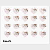 Boho Blush Roze Kerst Bloemen Hart Sticker (Vel)