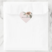 Boho Blush Roze Kerst Bloemen Hart Sticker (Tas)