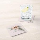 Boho Blush Roze Kerst Bloemen Kartonnen Onderzetters (Insitu)