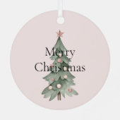 Boho Blush Roze Kerst Bloemen Kerstboom Metalen Ornament (Achterkant)