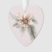 Boho Blush Roze Kerst Bloemen Kerstboom Ornament (voorkant)