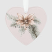 Boho Blush Roze Kerst Bloemen Kerstboom Ornament (voorkant)