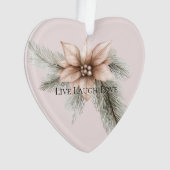 Boho Blush Roze Kerst Bloemen Kerstboom Ornament (voorkant)