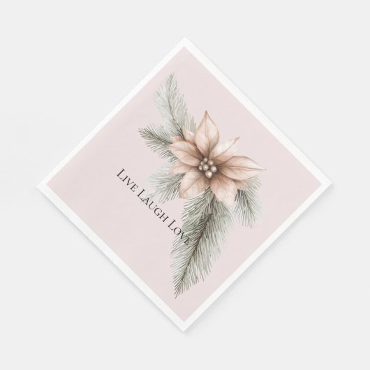 Boho Blush Roze Kerst Bloemen Servet (Hoek)