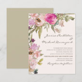Boho Blush Roze Lavendel Bloemige Trouw Kaart (Voorkant / Achterkant)