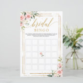 Boho blush roze lijst bingo (Staand voorkant)