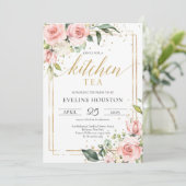 Boho Blush roze lijst keukenthee Kaart (Staand voorkant)