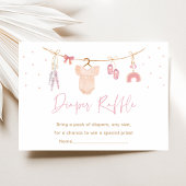 Boho Blush Roze Meisje Baby shower Luier Raffle Informatiekaartje