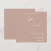 Boho Blush roze Minimalistische eenvoudige bruilof Kaart (Voorkant / Achterkant)