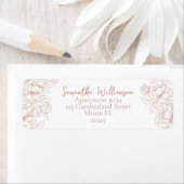Boho Blush Roze Moderne Trouw Retouradres Etiket (Insitu)