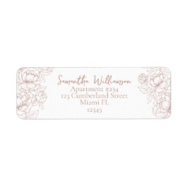 Boho Blush Roze Moderne Trouw Retouradres Etiket